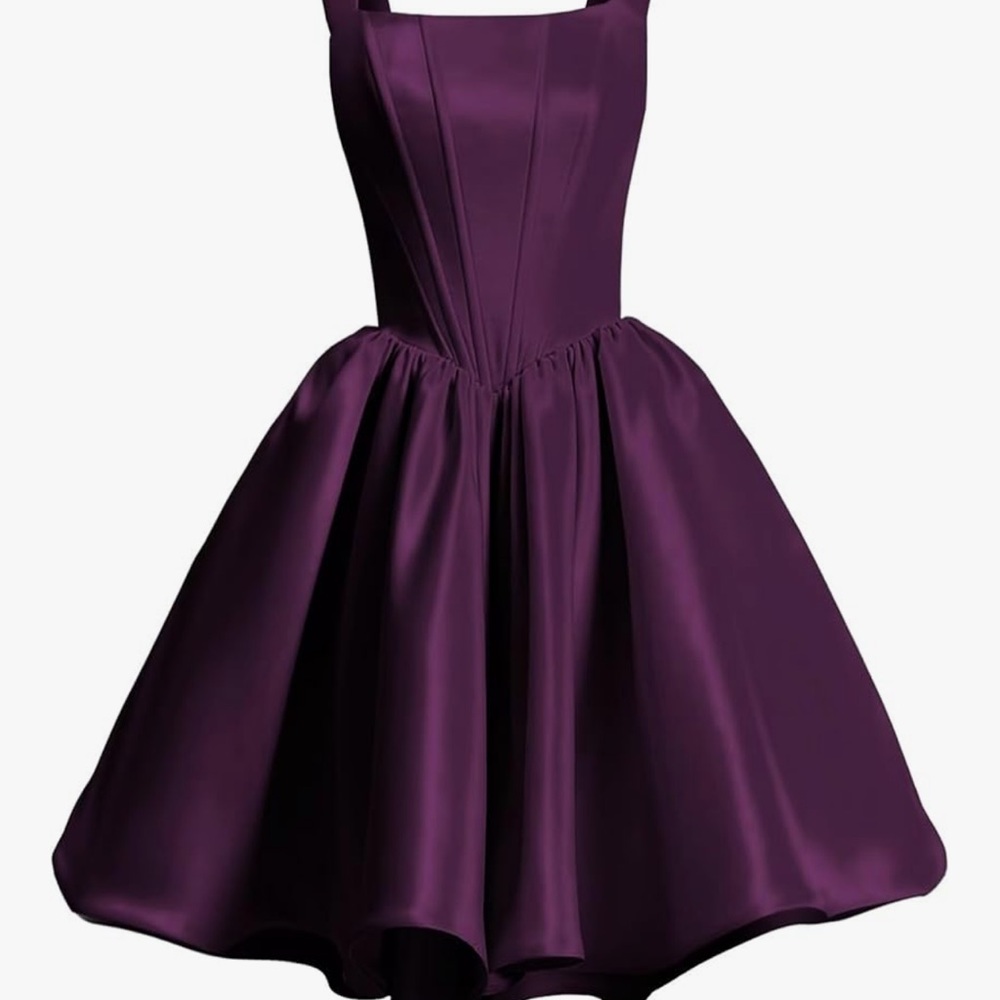 Elegant Purple Satin Dress